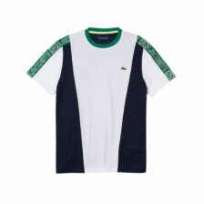 Lacoste Sport Branded Bands Piqué T-shirt White/Navy Blue/Green