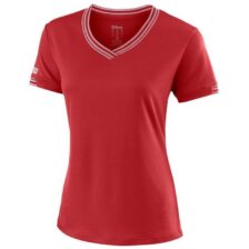 Wilson Team Dame V-Neck T-shirt Röd