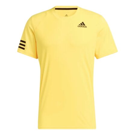 Adidas-Club-3-Stripe-Tee-Yellow-tennis-tee