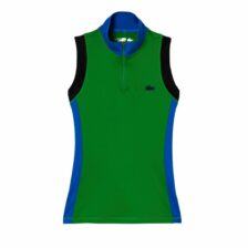 Lacoste Sleeveless Zip Neck Polo Shirt Women Green/Blue/Black
