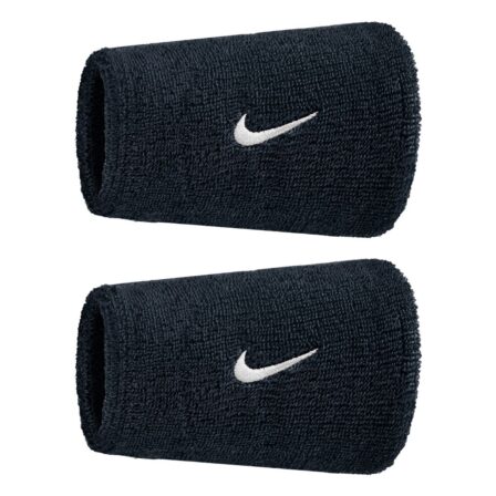 Nike Swoosh Classic Doublewide Wristbands 2-Pack Black/White