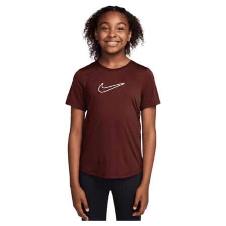 Nike One Fitted Girls Dri-FIT Short-Sleeve Top Mystic Dates